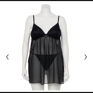Plus Size Apt 9 Black Lingerie Set Size 1X